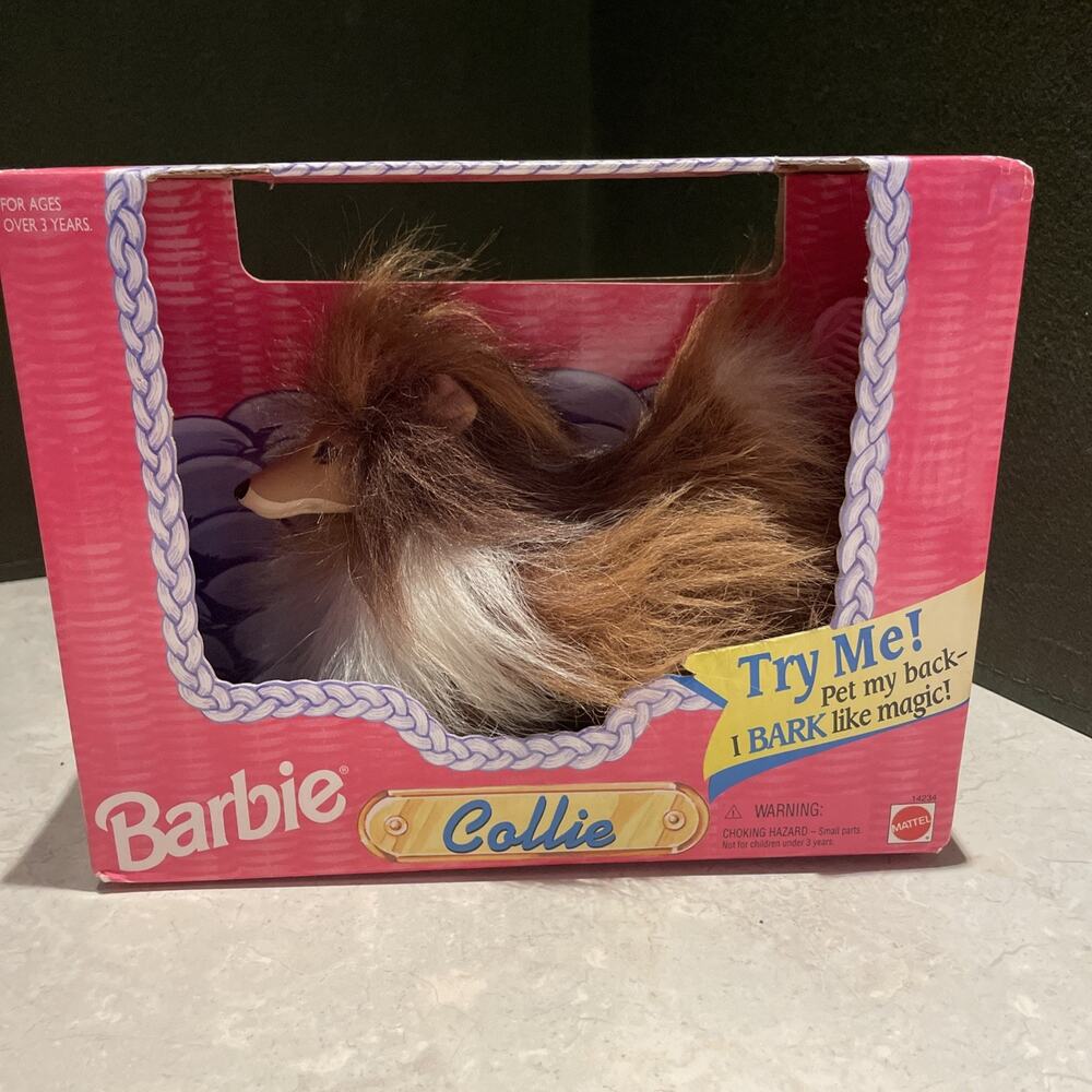 1995 Mattel Barbie Barking Collie #14234 New never removed from packaging